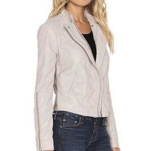Free People Cool & Clean Vegan Leather Moto Jacket in Pearl Womens XS